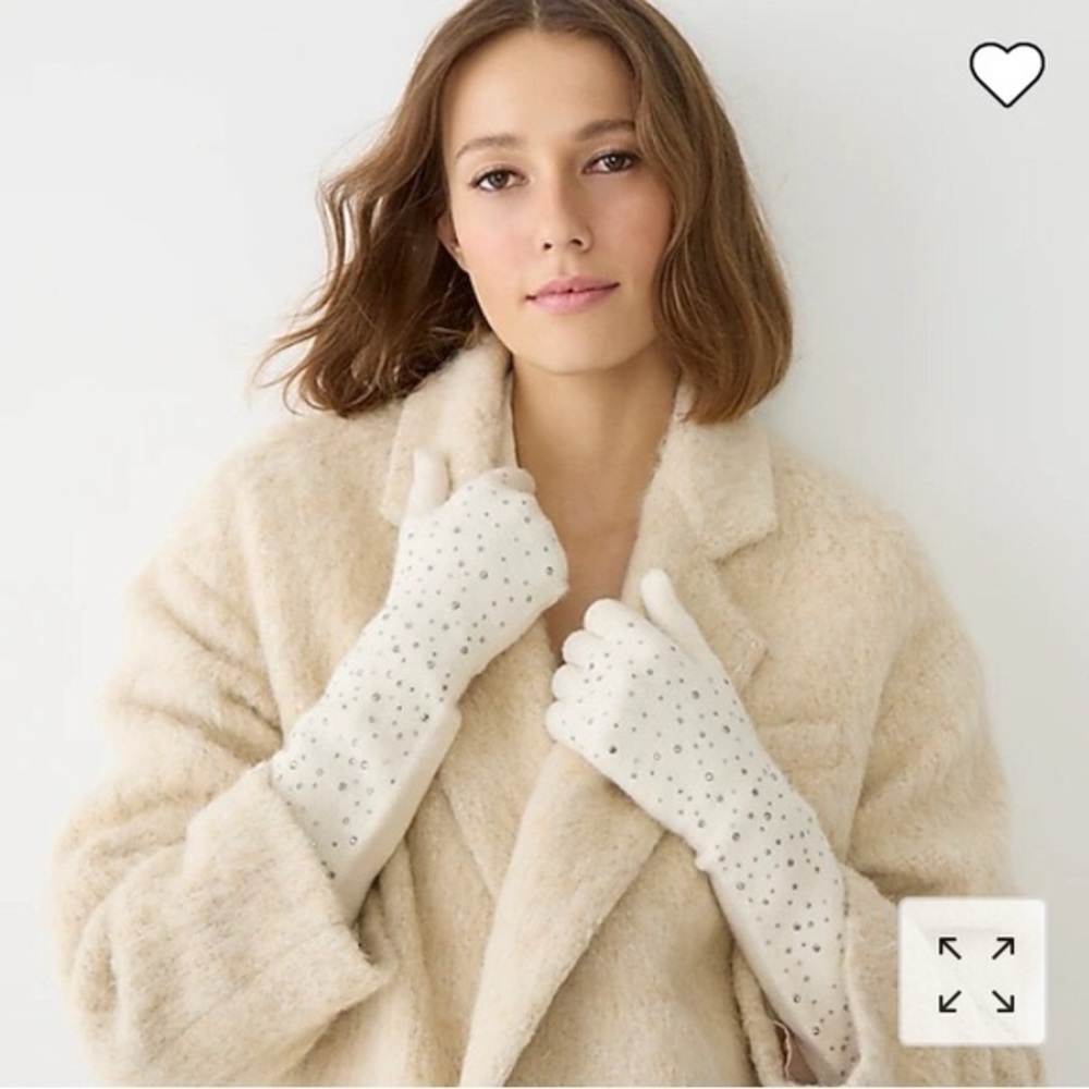 NWT J.crew Long Crystal Gloves in Supersoft Yarn